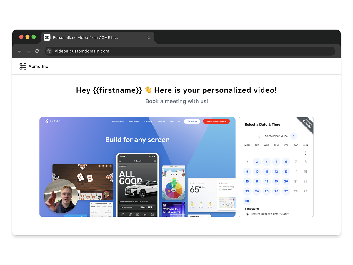 Auto scroll lead websites and replace individual words with Audio variables.